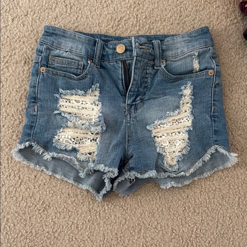 Mossimo Supply Co Blue Distressed Jean Shorts
